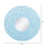 Blue & White Mdf Decorative And Handcrafted Wall Mirror