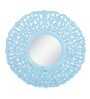 Blue & White Mdf Decorative And Handcrafted Wall Mirror