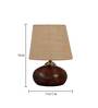 Blue & White Natural Fiber Shade Table Lamp With Brown Base