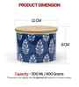 Blue & White Paisley Leaf Printed Metal Airtight Containers Set Of 2
