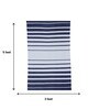 Blue & White Polypropylene Striped 3 x 5 Feet Dhurrie