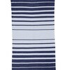 Blue & White Polypropylene Striped 3 x 5 Feet Dhurrie