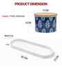 Blue & White Printed Metal Airtight Containers With White Metal Tray Set Of 3