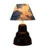 Blue & White Shade Table Lamp With Black  Base