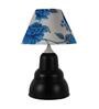 Blue & White Shade Table Lamp With Black  Base