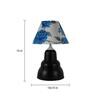 Blue & White Shade Table Lamp With Black  Base