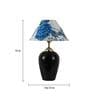 Blue & White Shade Table Lamp With Black Terracotta Base