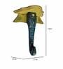 Blue & Yellow Elephant Trunk Design Hand Carving Pooja Shelf