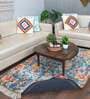 Blue & Yellow Faux Silk Floral 3 x 5 Feet Hand Woven Carpet -Avioni Collection
