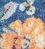 Blue & Yellow Faux Silk Floral 3 x 5 Feet Hand Woven Carpet -Avioni Collection