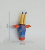 Blue & Yellow Handcrafted Cow Sclupture Mango Wood Wall Mask Set of 2