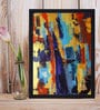 Blue "Abstract Painting" Textured Paper Scratch/Dust Proof Framed Art Print