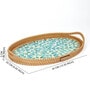 Blue  Cane Oval Serving Tray