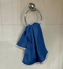 Blue Cotton Solid 500 GSM 4 Pcs Hand Towels