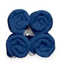 Blue Cotton Solid 500 GSM 4 Pcs Hand Towels