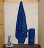 Blue Cotton Solid 550 GSM 2 Pcs Bath Towels