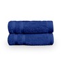 Blue Cotton Solid 550 GSM 2 Pcs Hand Towels