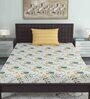 Brown Floral 144 TC Cotton Single Bed Sized Bed Sheets With 1 Pillow Cover