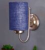 Blue Jute Fabric Wall Mounted Uplight Sconce (Blue)