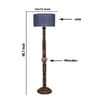 Blue Jute Drum Wooden Floor Lamp