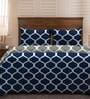 Blue Polyester Double Duvet Covers Folklore Collection