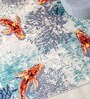 Blue Polyester Abstract 3 x 5 Feet Machine Made Carpet