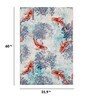 Blue Polyester Abstract 3 x 5 Feet Machine Made Carpet