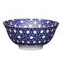 Floral Geometric 300ml Blue & White Stoneware Dinner Bowl