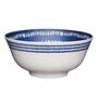 Greek Style 300ml White & Blue Stoneware Dinner Bowl