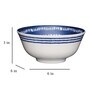 Greek Style 300ml White & Blue Stoneware Dinner Bowl