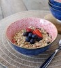 Arched Patterned 300ml Blue Stoneware Dinner Bowl
