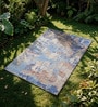 Blue Silk 5 X 3 Feet Abstract  Rectangle Carpet
