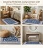 Blue Silk 5 X 3 Feet Abstract  Rectangle Carpet