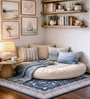 Blue Silk 5 X 3 Feet Abstract  Rectangle Carpet