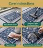 Blue Silk 6 X 4 Feet Abstract  Rectangle Carpet