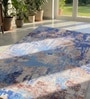 Blue Silk 6 X 4 Feet Abstract  Rectangle Carpet