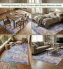Blue Silk 6 X 4 Feet Abstract  Rectangle Carpet