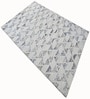 Blue Slate Grey Geometric Wool And Cotton 5 X 8 Ft Hand Tufted Carpet