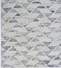 Blue Slate Grey Geometric Wool And Cotton 5 X 8 Ft Hand Tufted Carpet