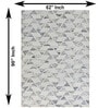 Blue Slate Grey Geometric Wool And Cotton 5 X 8 Ft Hand Tufted Carpet