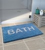 Blue Slogan Polyester 22x15 Inches AntiSkid Bath Mat