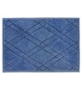 Blue Geometric Cotton 31 x 20 Inches AntiSkid Bath Mat