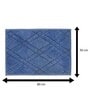 Blue Geometric Cotton 31 x 20 Inches AntiSkid Bath Mat