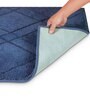 Blue Geometric Cotton 31 x 20 Inches AntiSkid Bath Mat
