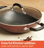 Merlot 11 Inch Non- Stick Maroon Aluminium Kadhai with Lid