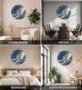 Blue, Teal & Gold Abstract Round Wall Art 15 Inch