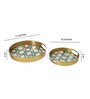 Blue, Violet & White Metal Mosaic (Set of 2) Serving Tray