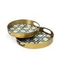 Blue, Violet & White Metal Mosaic (Set of 2) Serving Tray