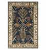 Blue Wool Floral 5 x 8 Feet Hand Tufted Carpet