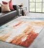 Multicolor Wool And Viscose Abstract 5 x 8 Feet Hand Tufted Carpet